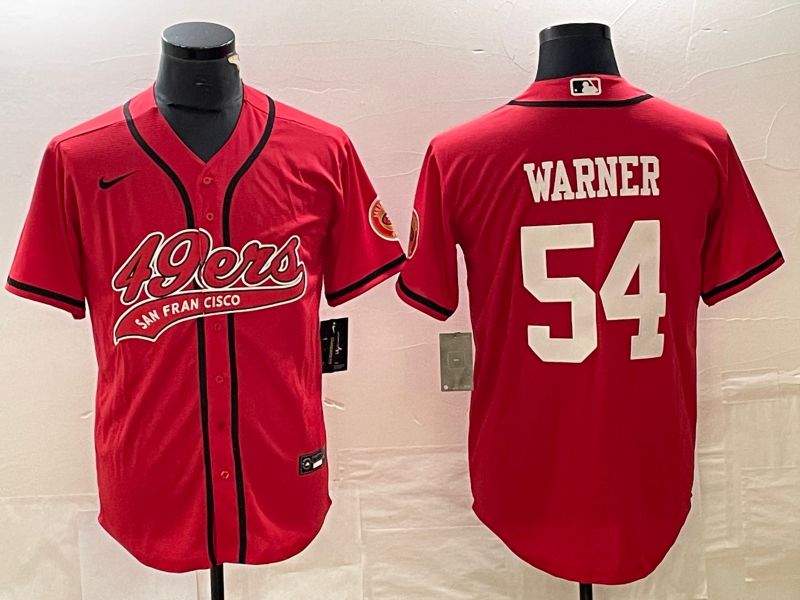 Men San Francisco 49ers #54 Warner Red Nike 2023 Co Branding Game NFL Jersey style 2